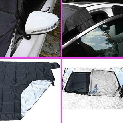 Windshield Cover - 147*90cm Winter Car Windshield Cover - Antifreeze Window Snow Cover - Car Anti-Ice and Antifreeze Snow - Black.