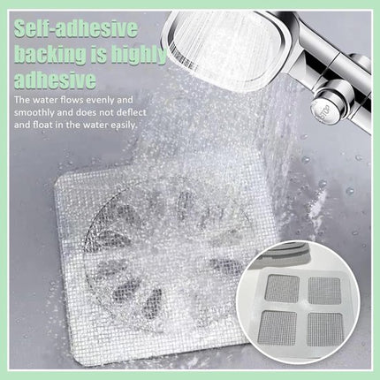 100-Piece Shower Drain Filter - Sticky Hair Shower Filter - Sink Filter, Bathtub, Bathroom & Kitchen Shower Drain Filter Sticker - 10cm - Gray.