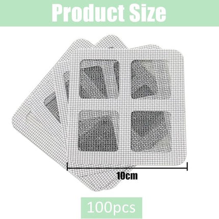 100-Piece Shower Drain Filter - Sticky Hair Shower Filter - Sink Filter, Bathtub, Bathroom & Kitchen Shower Drain Filter Sticker - 10cm - Gray.
