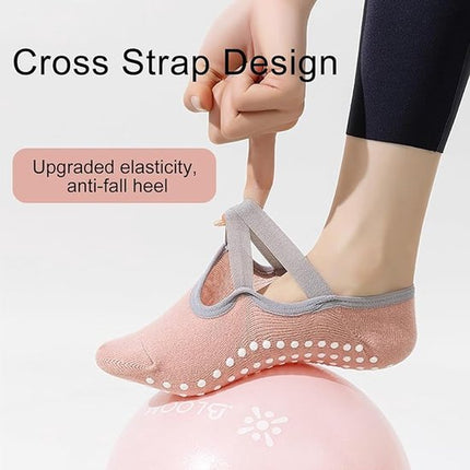 Yoga socks (2 pairs) - Non-slip socks - Women's non-slip yoga socks - Sizes 35-41 - Women's Pilates socks, non-slip - Fitness non-slip - Suitable for Pilates, Dance, Fitness.