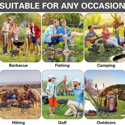 Folding Chair - Fishing Stool - Camping Folding Stool - Mini Folding Chair - Outdoor Folding Chair - Suitable for Travel, Picnics, Hiking, Fishing, Gardening (Black).