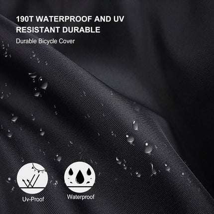 Bicycle cover - Waterproof bicycle cover for one bicycle - Waterproof bicycle cover - 200 x 110 x 70 cm - Bicycle cover with lock hole - Rainproof, dustproof, sun-resistant and water-resistant sunshade, suitable for mountain bikes and racing bikes..