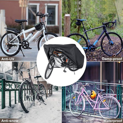 Bicycle cover - Waterproof bicycle cover for one bicycle - Waterproof bicycle cover - 200 x 110 x 70 cm - Bicycle cover with lock hole - Rainproof, dustproof, sun-resistant and water-resistant sunshade, suitable for mountain bikes and racing bikes..