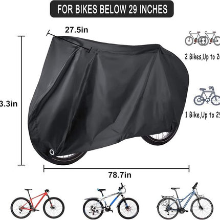 Bicycle cover - Waterproof bicycle cover for one bicycle - Waterproof bicycle cover - 200 x 110 x 70 cm - Bicycle cover with lock hole - Rainproof, dustproof, sun-resistant and water-resistant sunshade, suitable for mountain bikes and racing bikes..