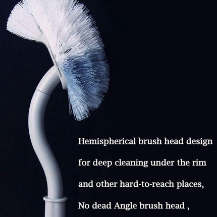 Toilet brushes - (2 pieces) - Toilet brush with rim cleaning brush - Curved toilet brush - Hanging toilet brush - S-shaped curved toilet brush.