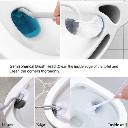 Toilet brushes - (2 pieces) - Toilet brush with rim cleaning brush - Curved toilet brush - Hanging toilet brush - S-shaped curved toilet brush.