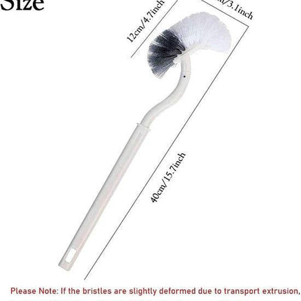 Toilet brushes - (2 pieces) - Toilet brush with rim cleaning brush - Curved toilet brush - Hanging toilet brush - S-shaped curved toilet brush.