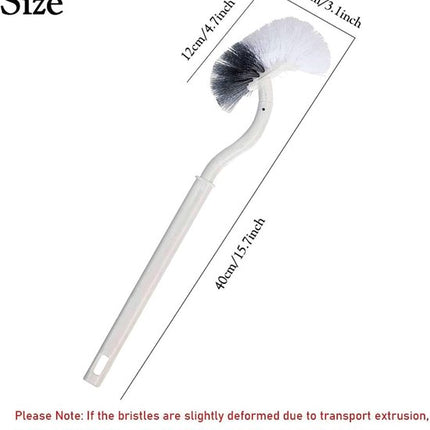 Toilet brushes - (2 pieces) - Toilet brush with rim cleaning brush - Curved toilet brush - Hanging toilet brush - S-shaped curved toilet brush.