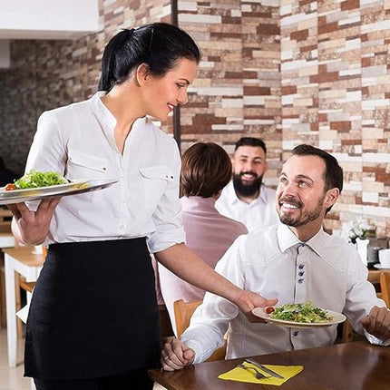 Kitchen Aprons - Women's Aprons - Half-Length Aprons - Unisex Kitchen Aprons - Restaurant, BBQ, Bar, Chef Aprons - Adjustable Aprons with Two Pockets - Black.