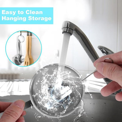 Stainless Steel Funnel Set - Set of 3 - Kitchen Funnels - Various Sizes - Funnels with Long Handles - With 2 Cleaning Brushes - Diameter: 7.5cm/5.5cm/4.5cm - Suitable for kitchen bottles, thermoses, small spice powders and k.