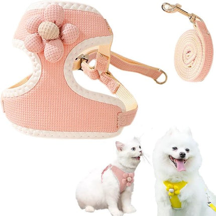 Dog harness - dog harness - dog harness small dog - Anti-pull harness - Y-shaped harness - Pet harness - Cat escape harness - Adjustable harness for small and medium dogs (pink, size M).