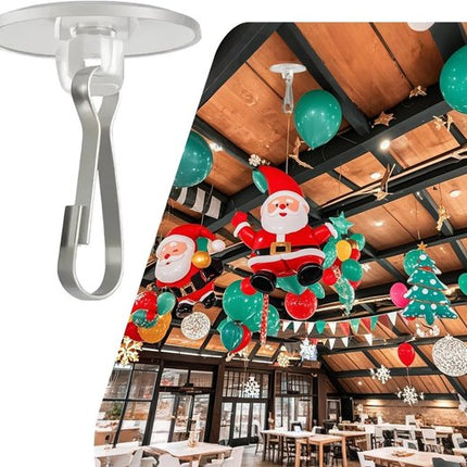 Hooks - (100 pieces per pack) - Self-adhesive hooks - Self-adhesive hooks - Self-adhesive ceiling hooks - Super strong adhesion - Small and transparent - Will not damage walls - No drilling required - Removable - Suitable for holidays, weddings,.
