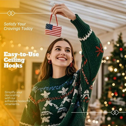 Hooks - (100 pieces per pack) - Self-adhesive hooks - Self-adhesive hooks - Self-adhesive ceiling hooks - Super strong adhesion - Small and transparent - Will not damage walls - No drilling required - Removable - Suitable for holidays, weddings,.