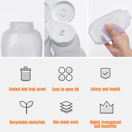 Squeeze Bottles - Pack of 4 - Sauce Bottles - Plastic Bottles with Lid (330g) - BPA Free - Suitable for salad dressings, ketchup, cooking oils - Clear Bottles for Condiments - Leak-Proof Bottles - Food Grade Condiment Bottles.