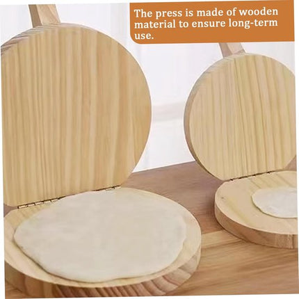 Tortilla Press - Natural Wood Tortilla Press - 6.5 Inch Round Tortilla Press with Handle - Tool for Making Homemade Tortillas, Burritos, Chapatis, and Tortilla Dough.
