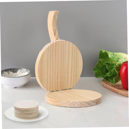 Tortilla Press - Natural Wood Tortilla Press - 6.5 Inch Round Tortilla Press with Handle - Tool for Making Homemade Tortillas, Burritos, Chapatis, and Tortilla Dough.