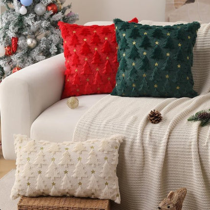 Christmas Pillowcase Set - Set of 2 - Winter Christmas Themed Cushion Covers - Christmas Decorations - Soft Christmas Cushions, Christmas Covers - 45 x 45 cm - Elegant Christmas Decoration Cushion Covers for the Living Room (Pillow filling not included).