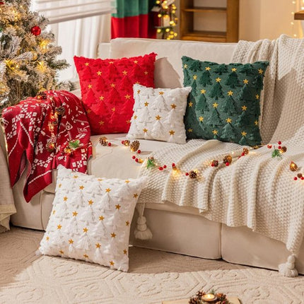 Christmas Pillowcase Set - Set of 2 - Winter Christmas Themed Cushion Covers - Christmas Decorations - Soft Christmas Cushions, Christmas Covers - 45 x 45 cm - Elegant Christmas Decoration Cushion Covers for the Living Room (Pillow filling not included).
