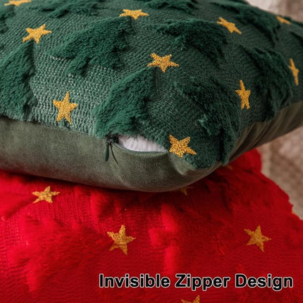 Christmas Pillowcase Set - Set of 2 - Winter Christmas Themed Cushion Covers - Christmas Decorations - Soft Christmas Cushions, Christmas Covers - 45 x 45 cm - Elegant Christmas Decoration Cushion Covers for the Living Room (Pillow filling not included).