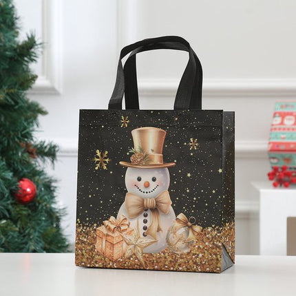 Gift Bags - Packaging Bags - Christmas Gift Bags - Foldable Laminated Waterproof Bags - Black - Candy Packaging Bags - Christmas Gift Bags - 23*22*11cm.