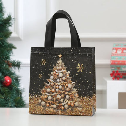Gift Bags - Packaging Bags - Christmas Gift Bags - Foldable Laminated Waterproof Bags - Black - Candy Packaging Bags - Christmas Gift Bags - 23*22*11cm.
