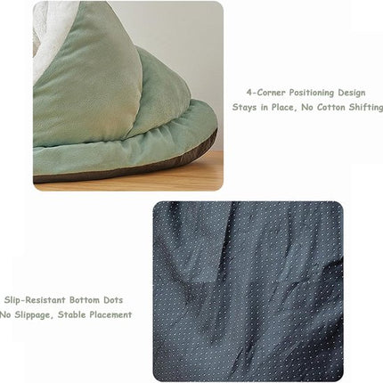 Cat Bed - Comfortable Slipper-Shaped Cat Bed - Semi-Enclosed Pet Den - Suitable for Indoor Cats and Small Dogs - Warm Plush Cat and Dog Bed - Non-Slip Bottom - 50*35*30 cm - Gray.