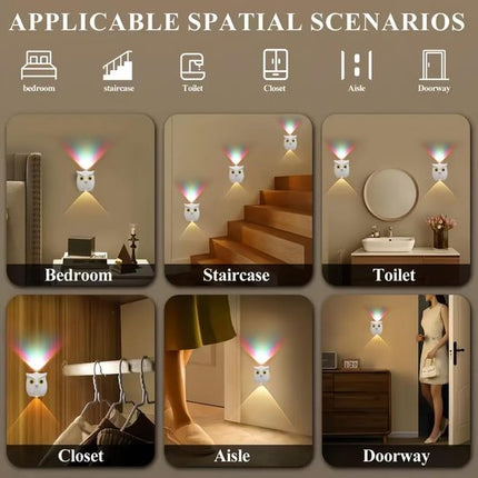 Night light - Mood lamp - LED lighting - Night lamp - LED cabinet light and stair light with sensor - Two-tone - USB rechargeable night light - Magnetic mounting - For children's room, bedroom, hall or corridor, etc. (White).