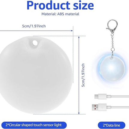 Night Light - With Automatic Sensor Function - Keychain - Gift for Girls and Women - Accessory for Women's Handbag（2 Lights）.