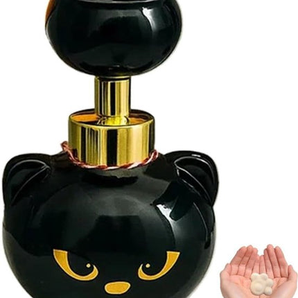 Soap dispenser - Soap dispenser with cat paw print - Cute black soap dispenser with cat paw print - Refillable empty soap dispenser - Suitable for bathrooms and kitchens.