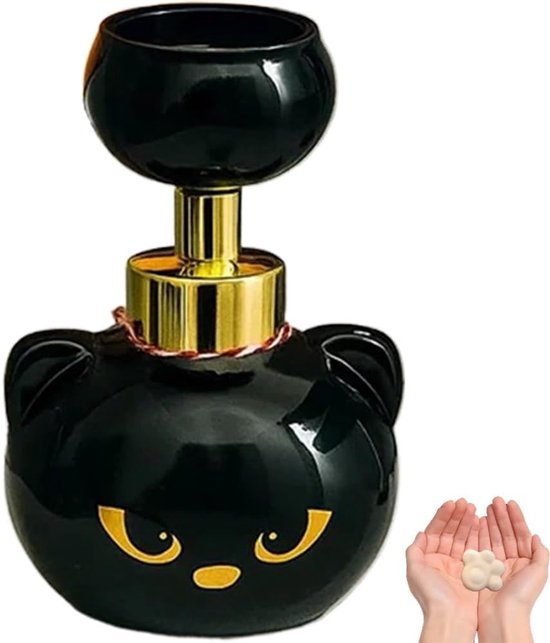 Soap dispenser - Soap dispenser with cat paw print - Cute black soap dispenser with cat paw print - Refillable empty soap dispenser - Suitable for bathrooms and kitchens.
