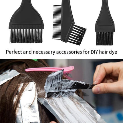 Hair Dye Brush - 4-Piece Hair Dye Brush Set - Hair Dye Brush and Mixing Bowl Set - Double-Sided Hair Dye Brush - Hair Styling Tools - DIY Hair Dye Comb Set - Includes Mixing Bowl - Black.