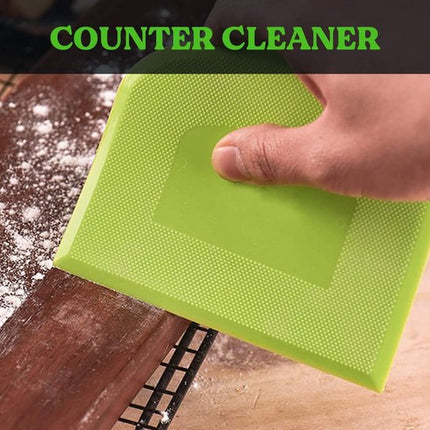 Dough Scraper - 3-Piece - Bread Scraper - Flexible Bowl Scraper - Home Baking Supplies - Green and White.