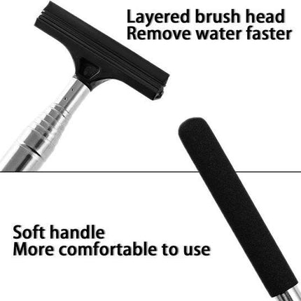 Rearview Mirror Wiper Blades - 2-Piece Set - Telescopic Rearview Mirror Wiper Blades - Portable Wiper Blades - Telescopic up to 98cm - Portable Cleaning Tool for All Vehicles (Black).