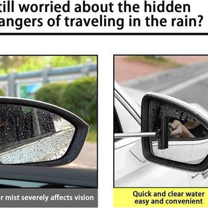 Rearview Mirror Wiper Blades - 2-Piece Set - Telescopic Rearview Mirror Wiper Blades - Portable Wiper Blades - Telescopic up to 98cm - Portable Cleaning Tool for All Vehicles (Black).