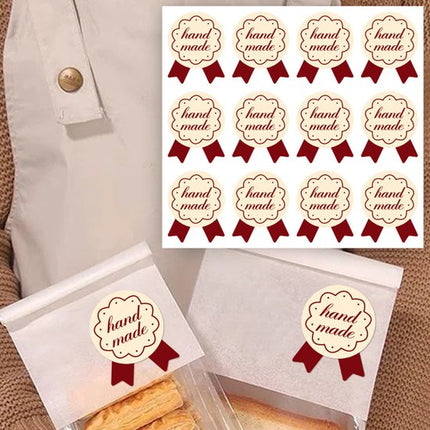 Stickers - 120 sheets - Baking stickers - Adhesive stickers for closing packaging of cakes and desserts - Decorative self-adhesive labels.