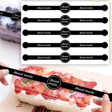 Stickers - 50 sheets - Baking stickers - Strip stickers - DIY baking stickers - Sealing stickers for cake boxes and dessert packaging.