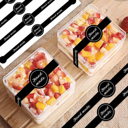 Stickers - 50 sheets - Baking stickers - Strip stickers - DIY baking stickers - Sealing stickers for cake boxes and dessert packaging.