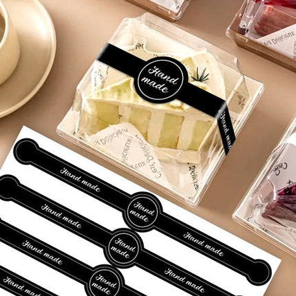 Stickers - 50 sheets - Baking stickers - Strip stickers - DIY baking stickers - Sealing stickers for cake boxes and dessert packaging.