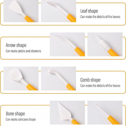 Fondant Modeling Tools - Set of 8 - Decorative Fondant Tools - Decorating Tools - Double-Sided Decorating Tools - Suitable for fondant, baking, clay, modeling, etc..