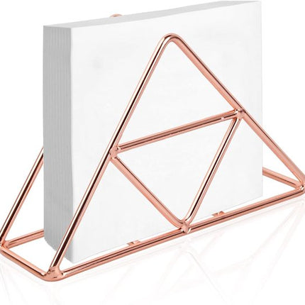 Tissue Holder - Stainless Steel Napkin Holder - Metal Napkin Holder - Triangular Napkin Holder - Paper Napkin Holder - Napkin Holder for Countertop/Dining Table/Picnic Table (Rose Gold).