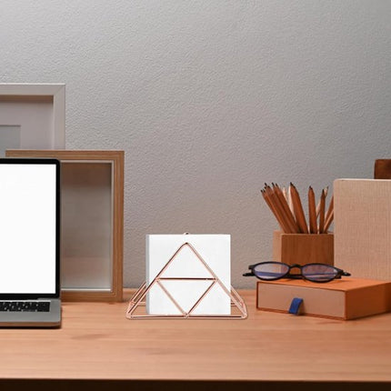 Tissue Holder - Stainless Steel Napkin Holder - Metal Napkin Holder - Triangular Napkin Holder - Paper Napkin Holder - Napkin Holder for Countertop/Dining Table/Picnic Table (Rose Gold).