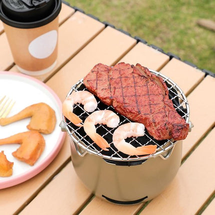 Grill - Portable Charcoal Grill - Mini Stainless Steel Charcoal Grill - Small Outdoor Grill - Suitable for Camping, Backyard BBQs, RVs and Picnics (Purple).