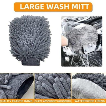 10-piece car wash & polishing set - car wash brushes - car wash tool set - professional accessories with brushes & microfiber cloths - including storage box.