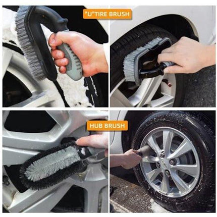 10-piece car wash & polishing set - car wash brushes - car wash tool set - professional accessories with brushes & microfiber cloths - including storage box.