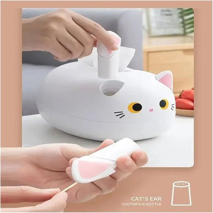 Tissue Box - Tissue Box Organizer with Cat Print - Napkin Holder for the Living Room - Tissue Box for the Kitchen - Toilet Paper Holder for the Bathroom (Black，22*16*13cm).