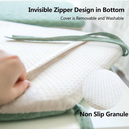 Chair cushions - 2 pieces - Seat cushions - Removable and washable - Cushions with straps - Kitchen chair cushions - 40 x 43 cm - Removable and washable covers - Suitable for garden chairs, dining chairs or office chairs - Green.