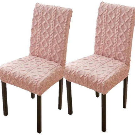 Chair Covers - Pack of 2 - Chair Covers for Home Use - Universal Model - Full Coverage Including Backrest - Stool Covers - Chair Cushions - Non-Slip and Thickened - Pink.