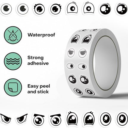 Stickers - DIY Stickers - 500 Sheets/Roll - Small Emoji Eye Stickers - DIY Journaling Supplies - Decorative Sealing Stickers - Envelope Stickers - Creative Gifts.