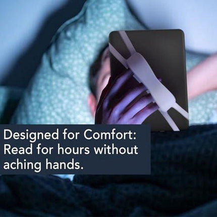 2-Pack Hand Rests for E-Readers & Tablets - Non-Slip & Comfortable to Hold - Suitable for 4.7-8 Inch Screens - White + Gray.