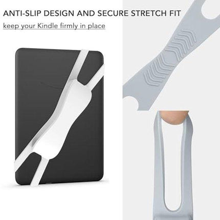 2-Pack Hand Rests for E-Readers & Tablets - Non-Slip & Comfortable to Hold - Suitable for 4.7-8 Inch Screens - White + Gray.